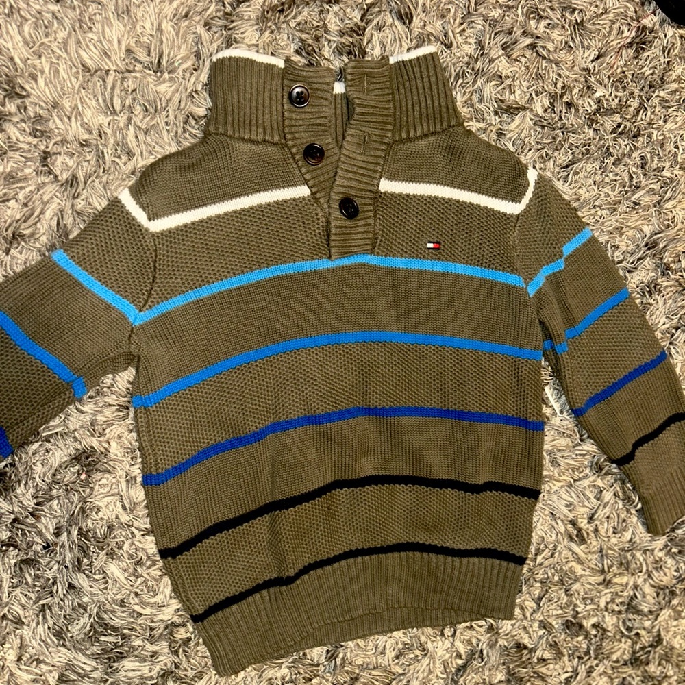 Tommy Hilfiger Olive Striped Sweater